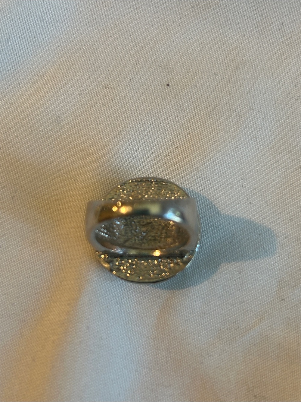 Handcrafted Floral Glass Dome Statement Ring - Blue & Yellow - Picture 4 of 6